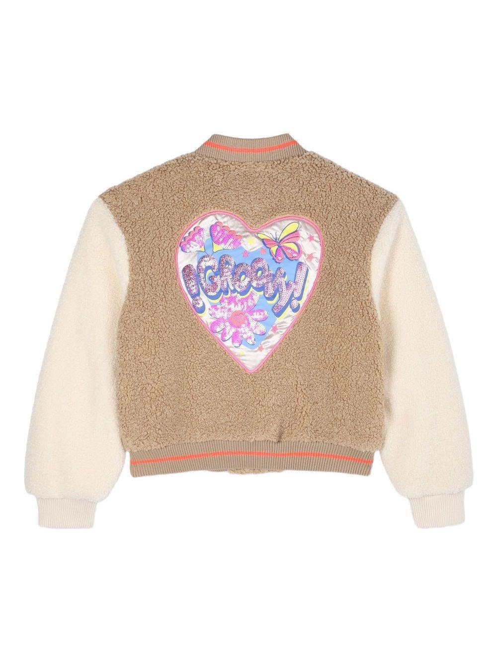 Bomber per bambina Billieblush beige in shearling sintetico - Rubino Kids