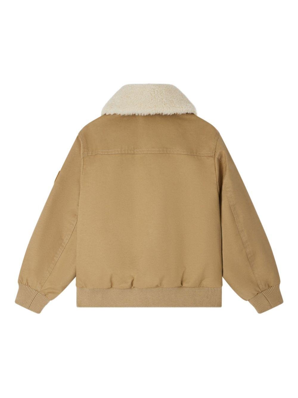 Bomber per bambino Bonpoint John beige con colletto in shearling - Rubino Kids