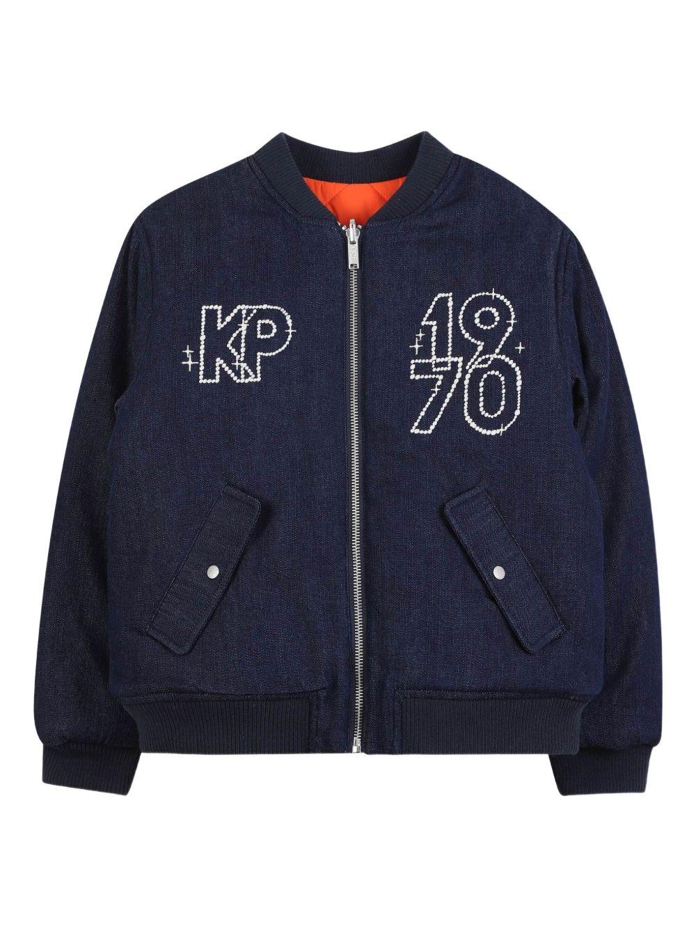 Bomber per bambino Kenzo Kids in denim double face - Rubino Kids