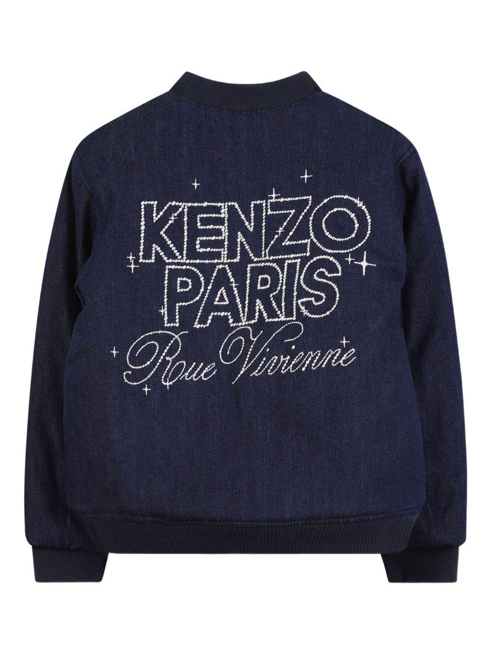 Bomber per bambino Kenzo Kids in denim double face - Rubino Kids
