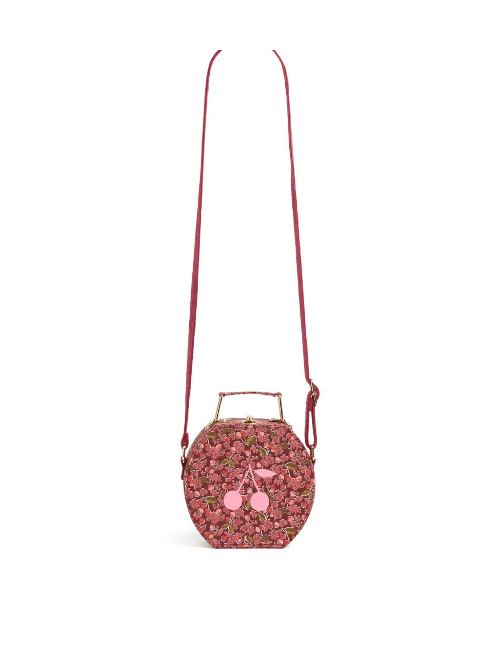 Borsa a spalla per bambina Bonpoint Jadore rosso con stampa ciliegie - Rubino Kids