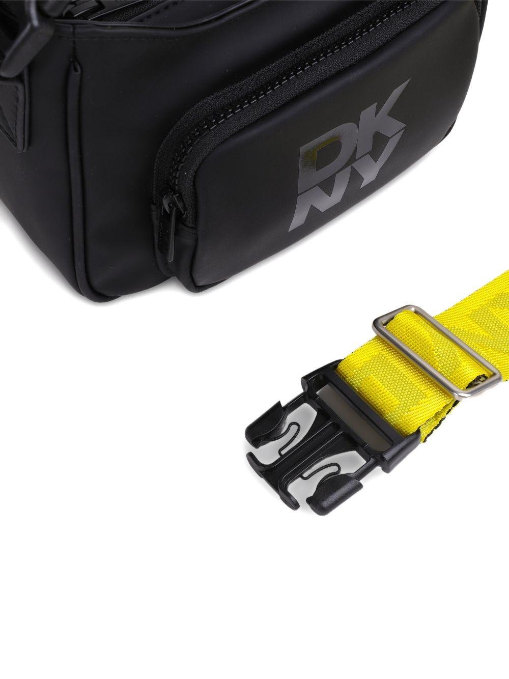 Borsa a spalla per bambina Dkny Kids nera con stampa logo - Rubino Kids