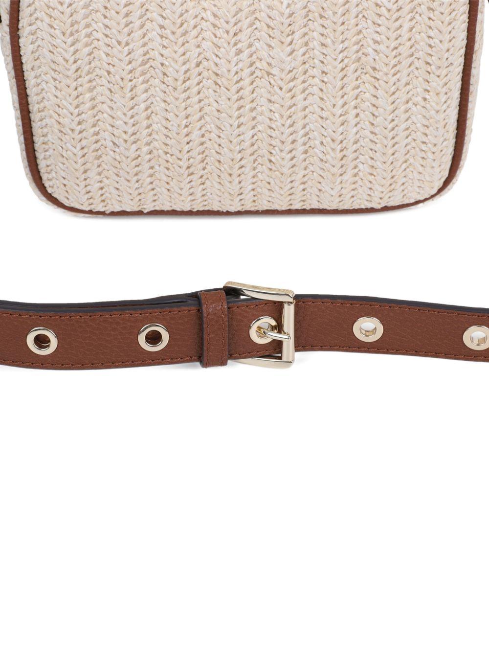 Borsa a spalla per bambina Michael Kors Kids beige con motivo intrecciato - Rubino Kids