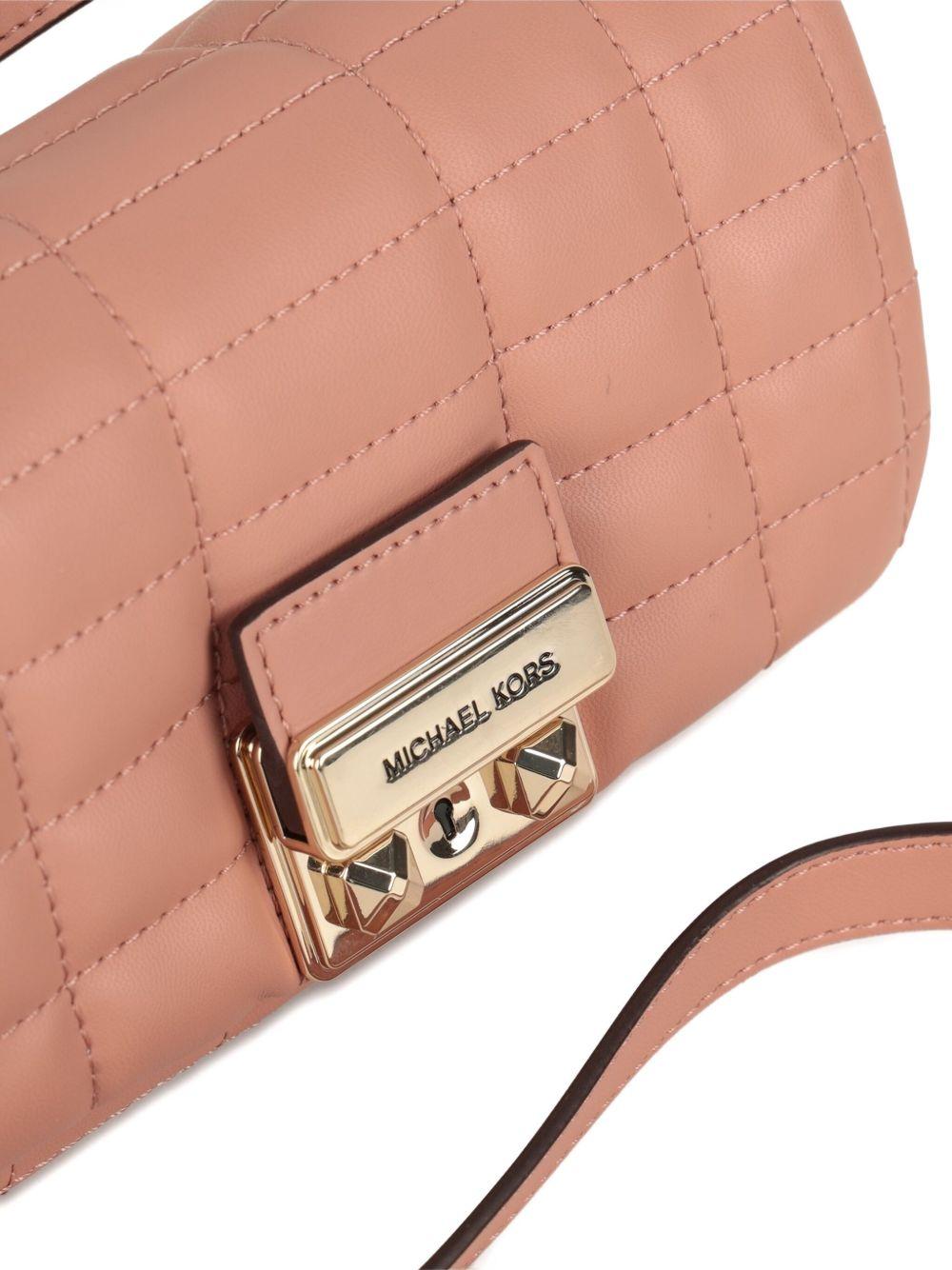 Borsa a spalla per bambina Michael Kors Kids rosa trapuntata con chiusura magnetica - Rubino Kids