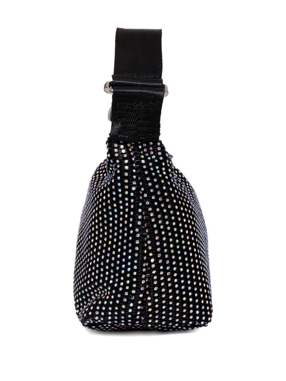 Borsa a spalla per bambina Molo nera Dolly con strass all - over e tracolla regolabile - Rubino Kids