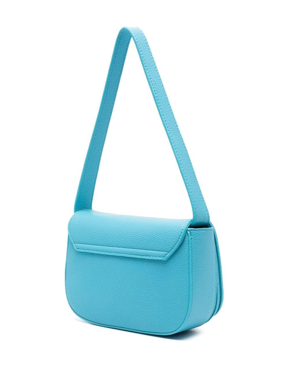 Borsa a spalla per bambina MSGM Kids azzurro con placca con logo - Rubino Kids