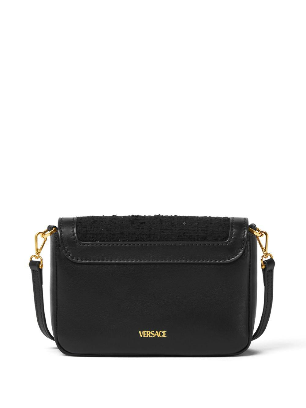 Borsa a spalla per bambina Versace Kids nero con inserti - Rubino Kids