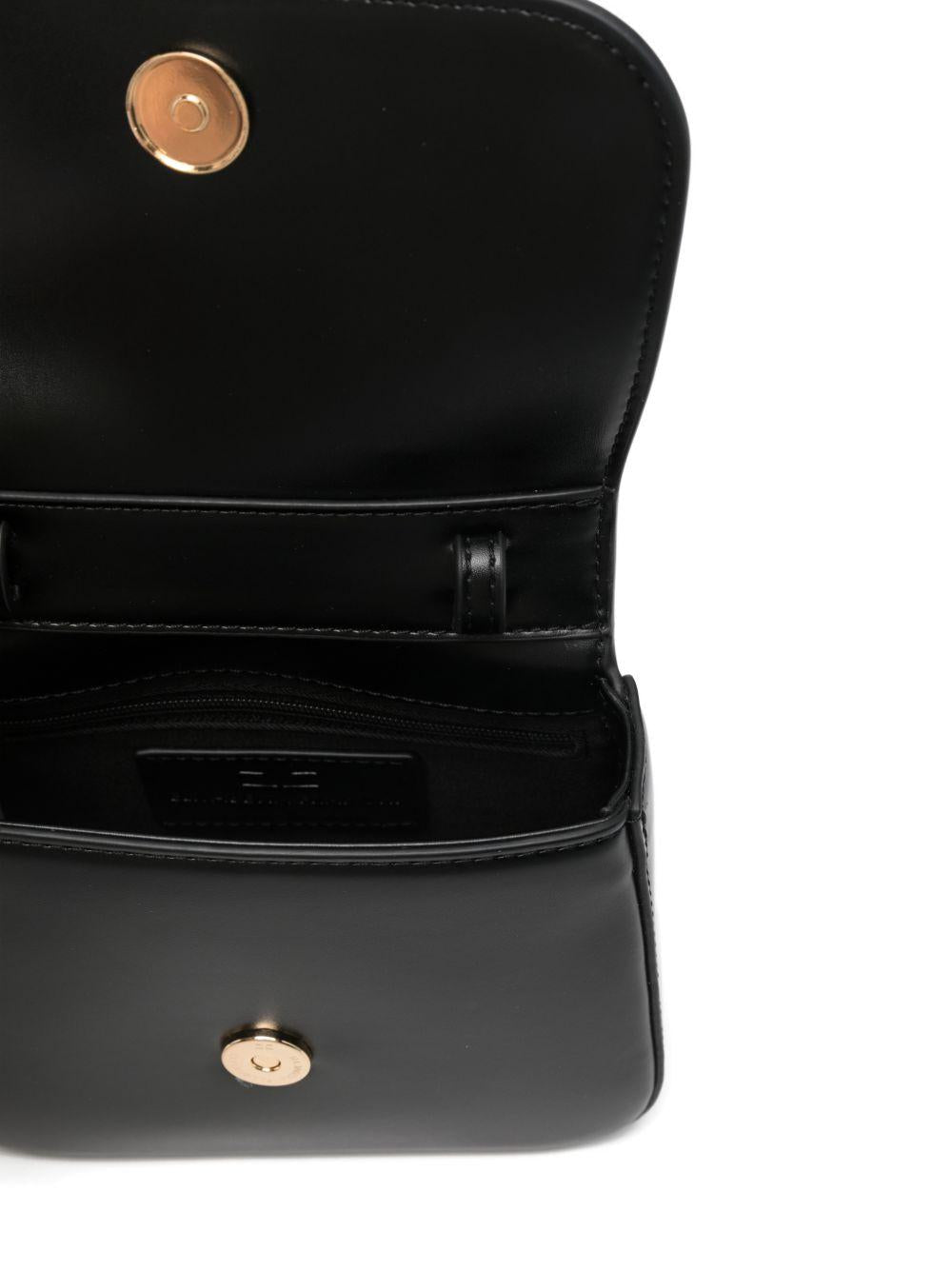 Borsa a tracolla mini per bambina Elisabetta Franchi La Mia Bambina nera con logo - Rubino Kids