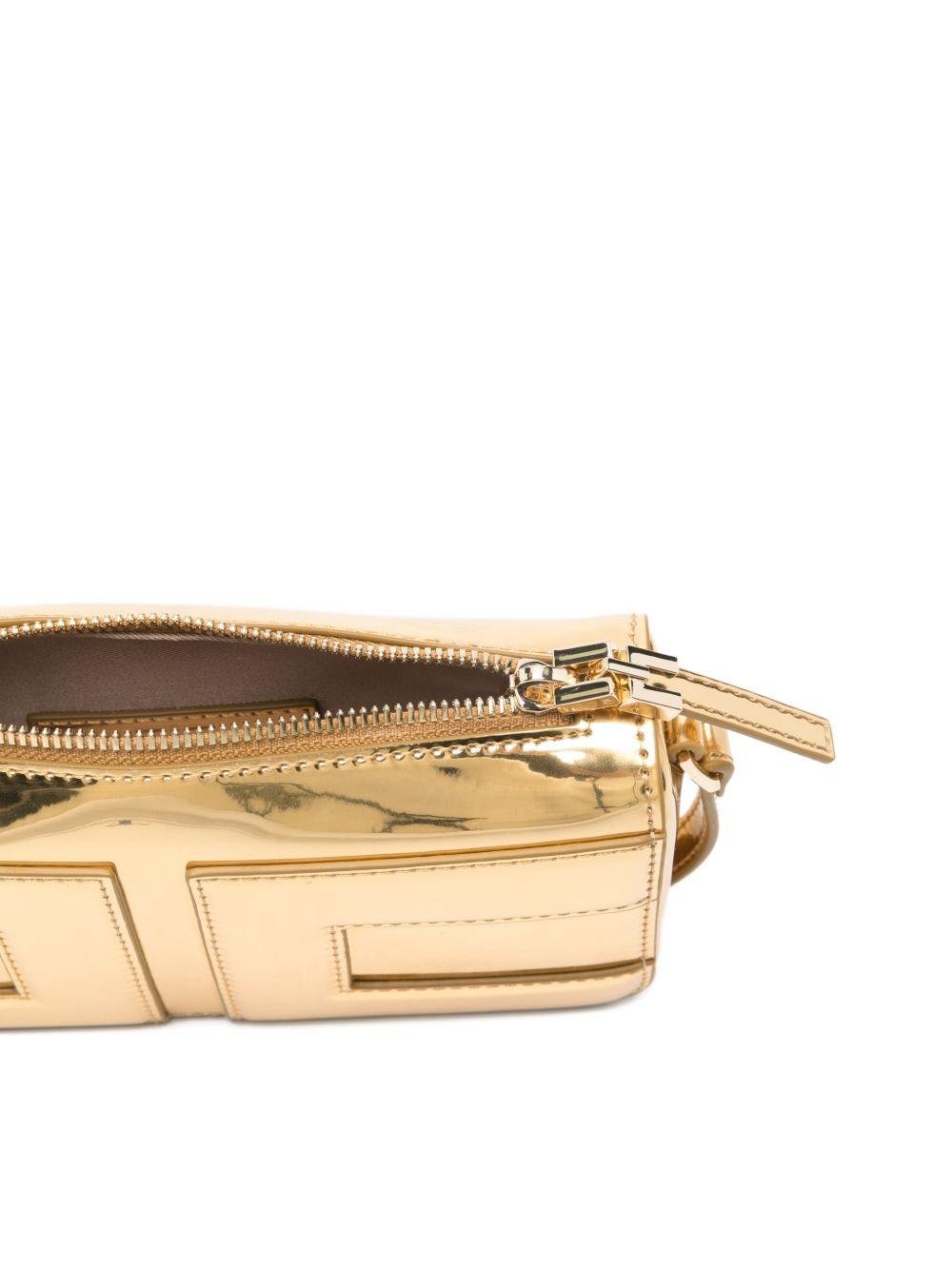 Borsa a tracolla mini per bambina Elisabetta Franchi La Mia Bambina oro con logo - Rubino Kids