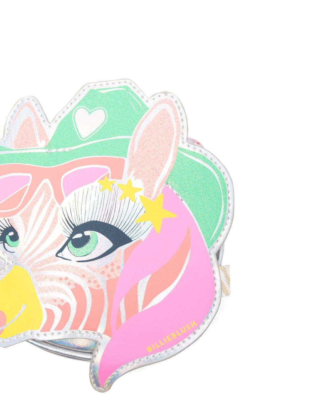 Borsa a tracolla per bambina Billieblush argento con catena stampata zebra - Rubino Kids