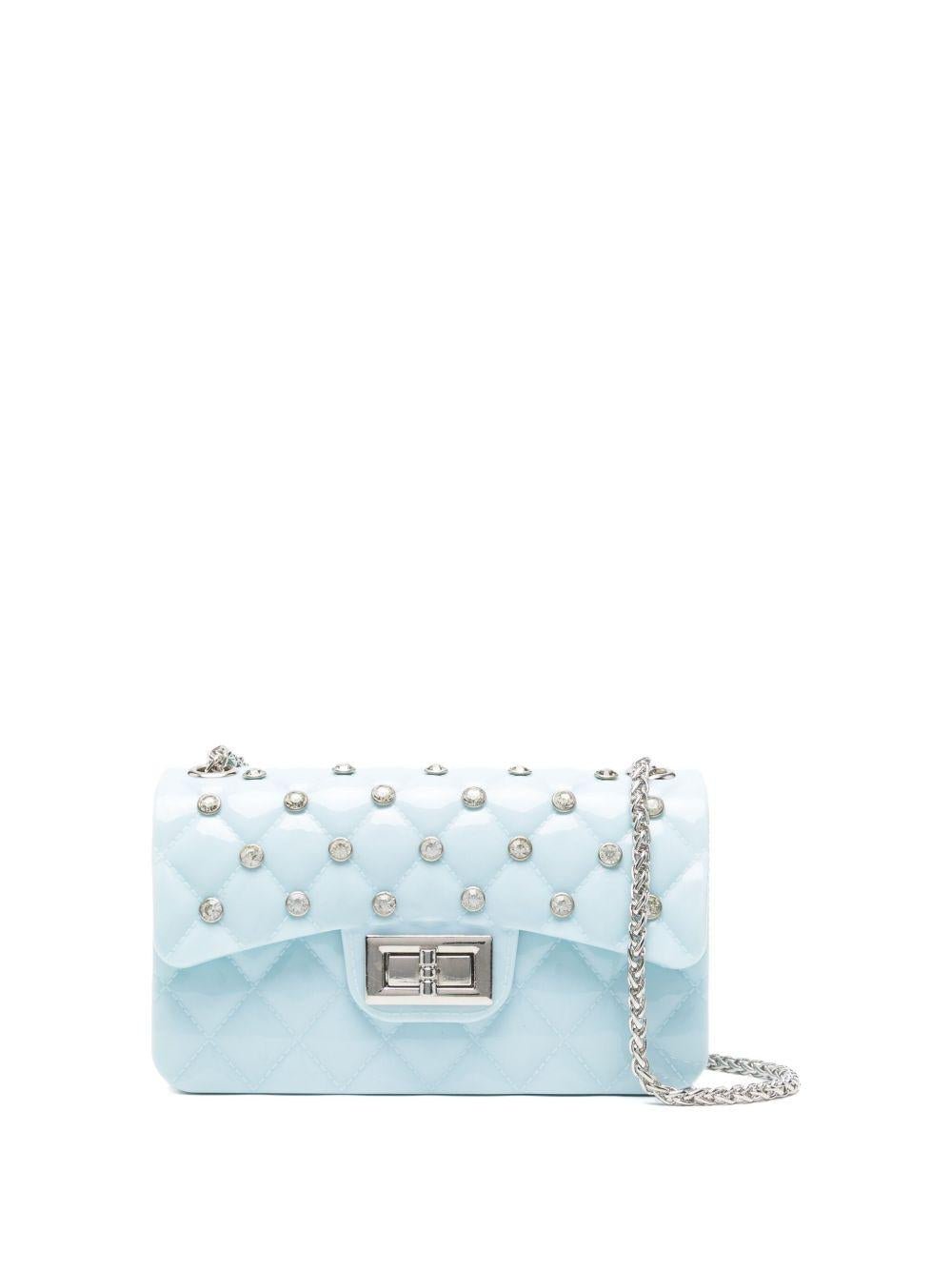 Borsa a tracolla per bambina Monnalisa azzurra con borchie trapuntate - Rubino Kids