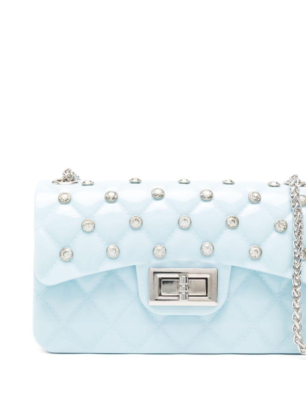 Borsa a tracolla per bambina Monnalisa azzurra con borchie trapuntate - Rubino Kids