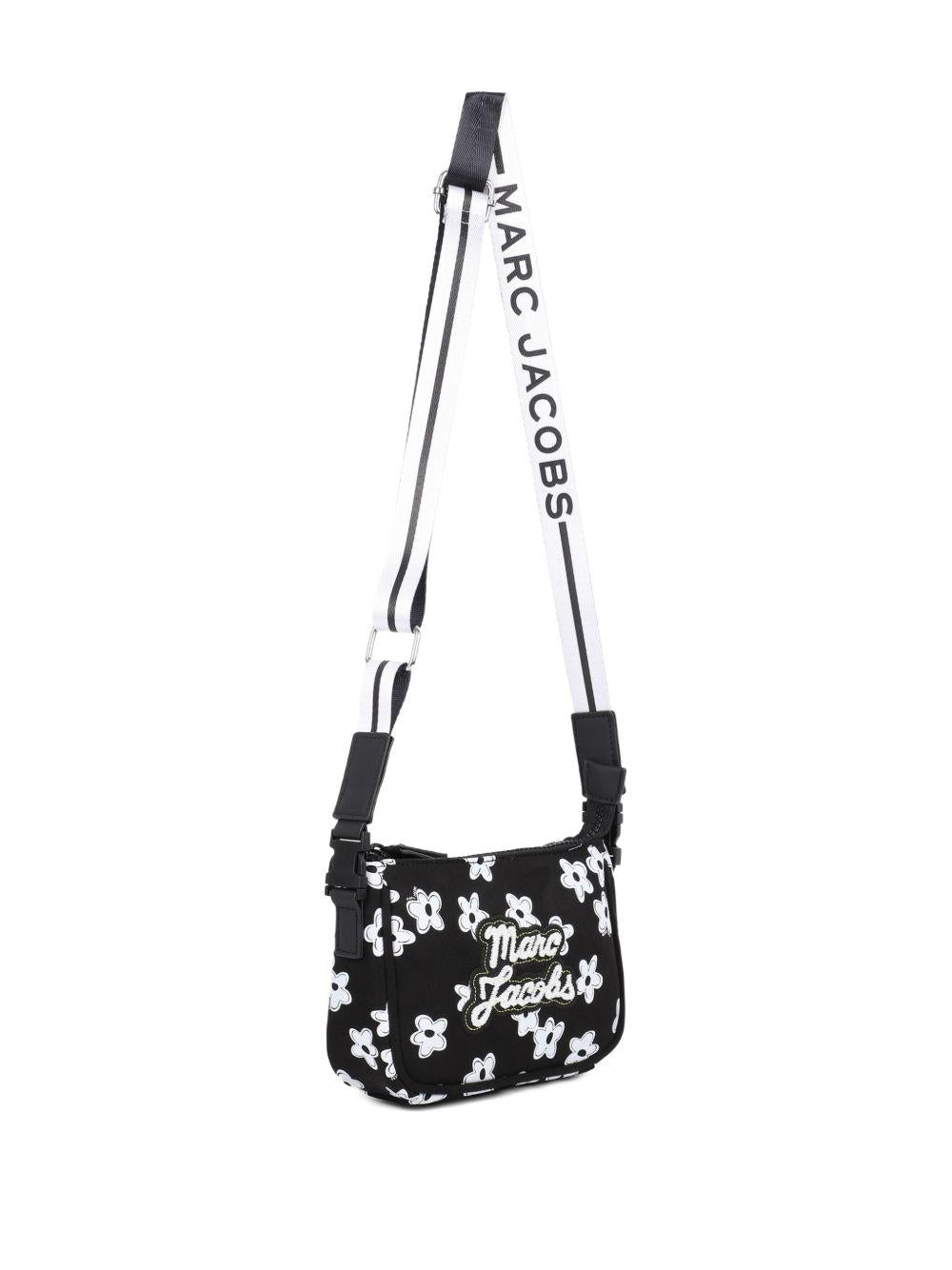 Borsa a tracolla per bambina The Marc Jacob Kids nera con stampa a fiori - Rubino Kids