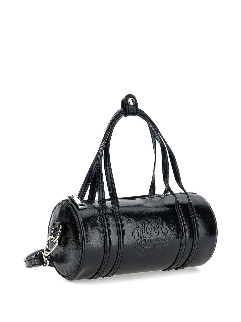 Borsa cilindrica per bambina Philosophy Di Lorenzo Serafini Kids nero in vernice - Rubino Kids