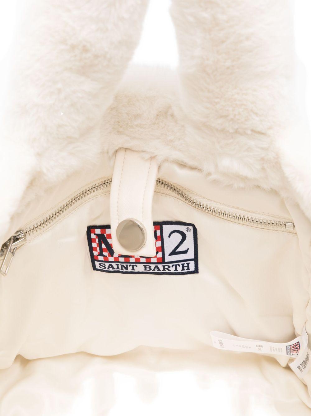 Borsa Colette per bambina MC2 Saint Barth Kids bianco con logo ricamato a contrasto - Rubino Kids