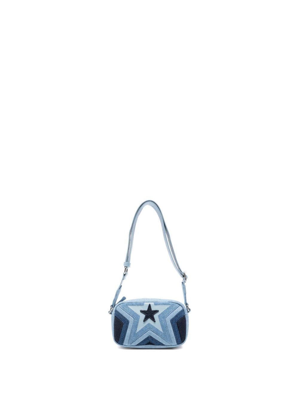 Borsa con tracolla per bambina Stella McCartney Kids azzurra con applicazione Stella - Rubino Kids