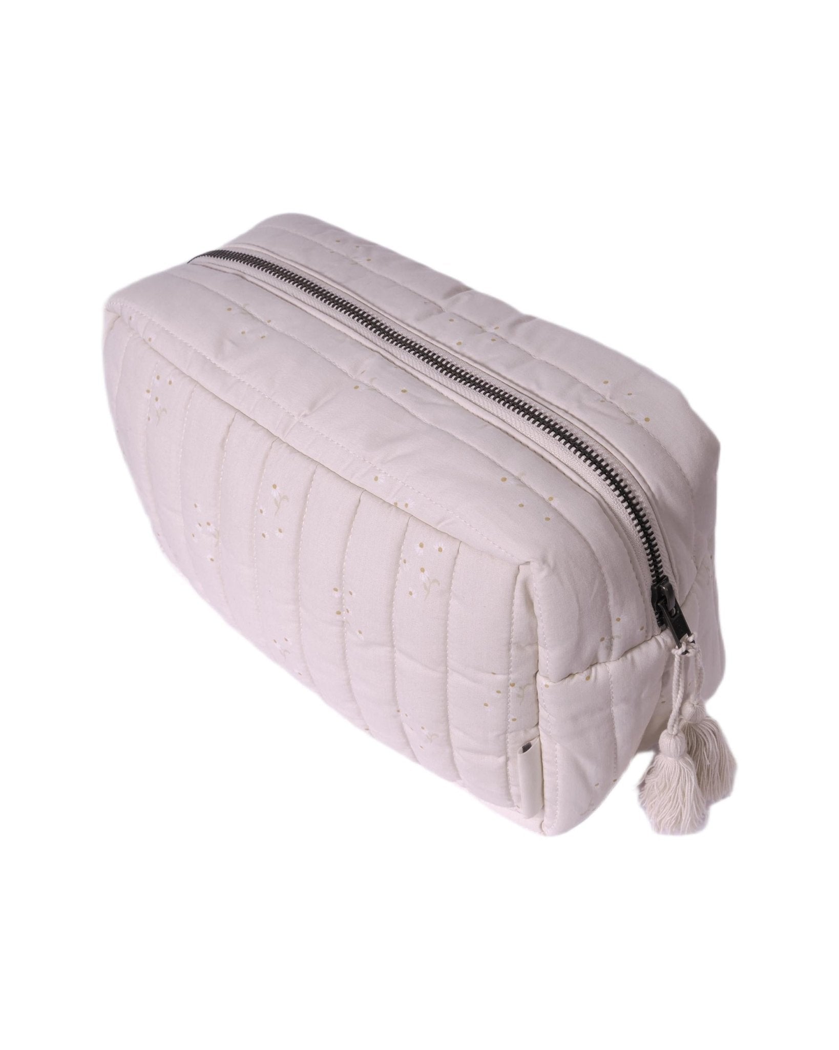 Borsa da toilette per neonati Avery Row beige con design trapuntato - Rubino Kids