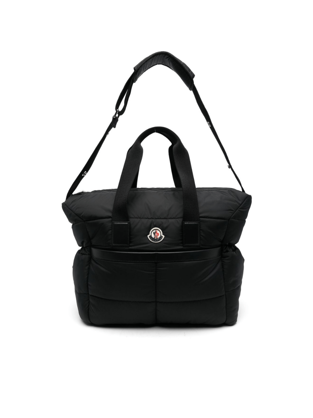 Borsa fasciatoio Mommy per neonati Moncler Enfant nera con tracolla regolabile - Rubino Kids