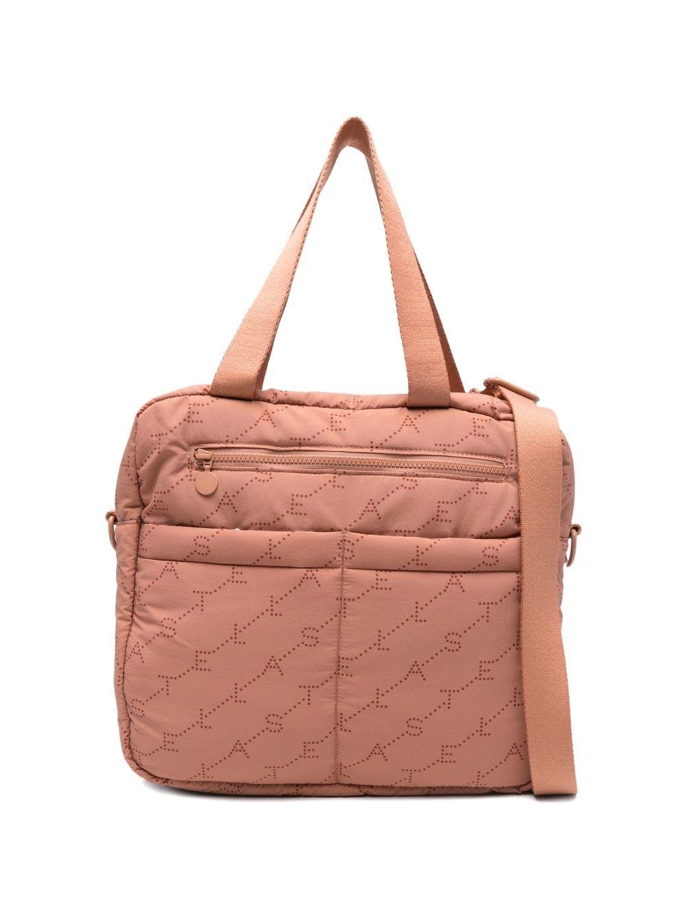 Borsa fasciatoio per bambina Stella McCartney Kids rosa pesca con logo all - over - Rubino Kids
