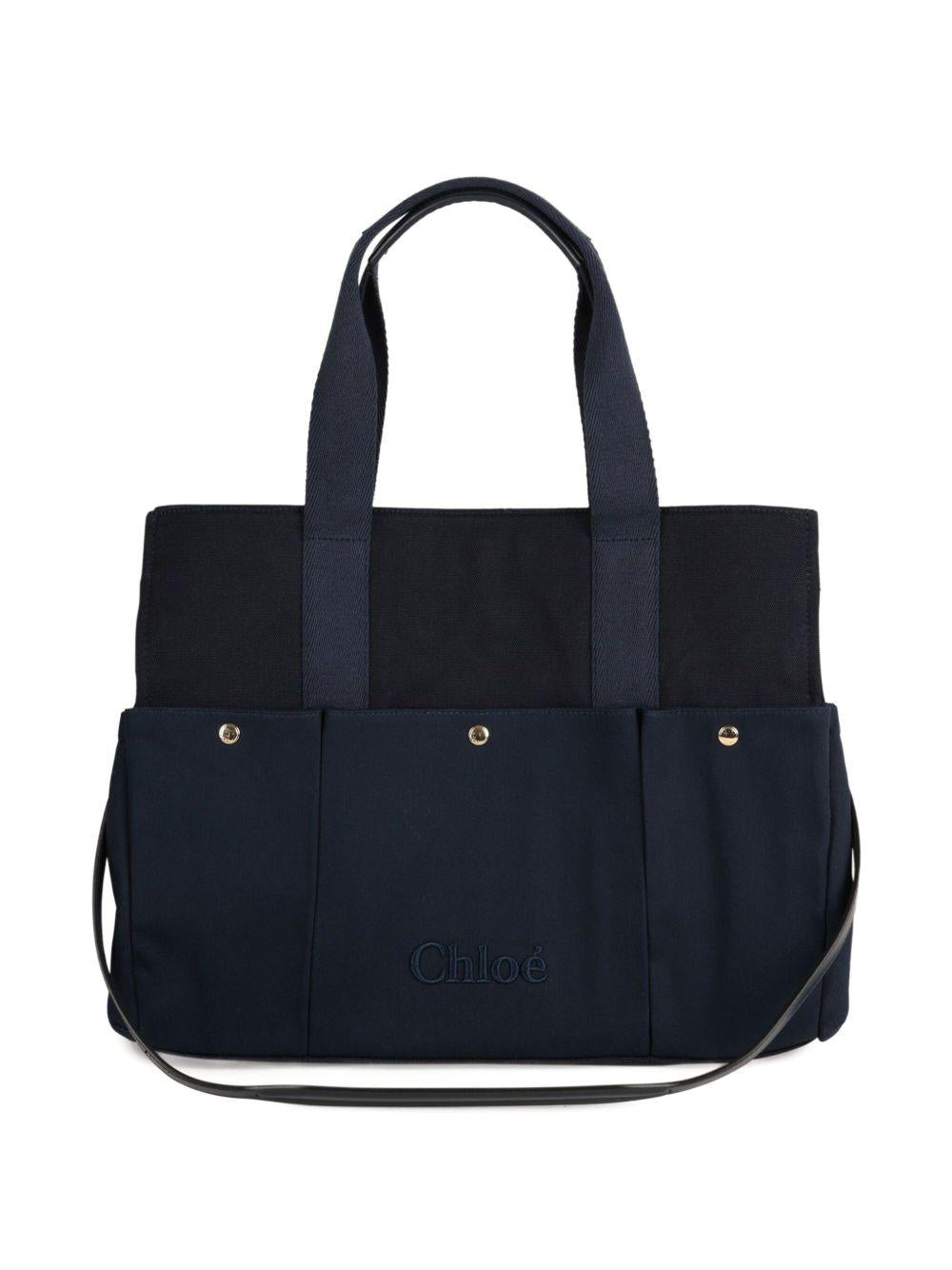Borsa fasciatoio per bambini Chloé Kids blu con ricamo - Rubino Kids