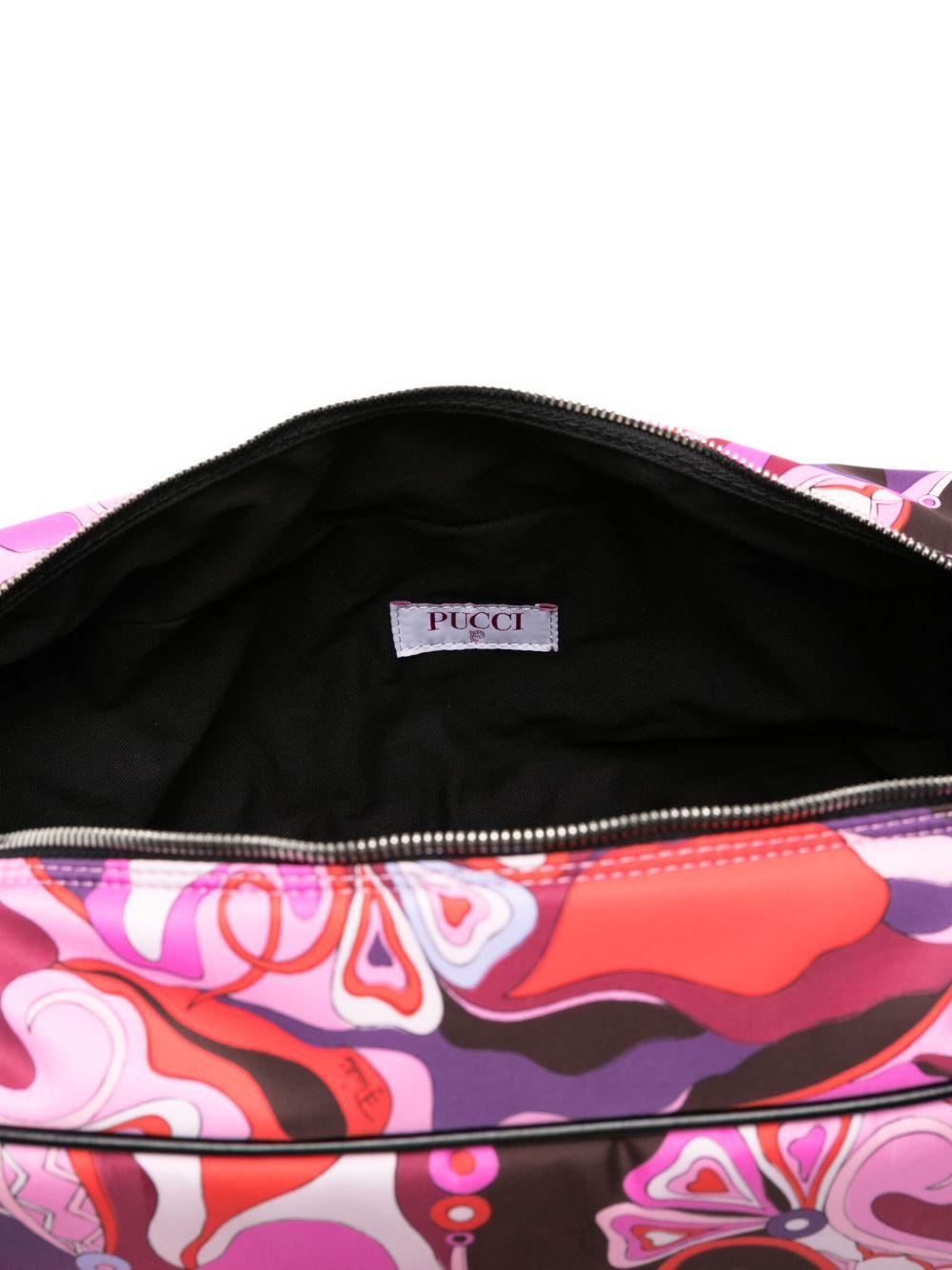 Borsa fasciatoio per neonata Emilio Pucci Junior fucsia con stampa a farfalla - Rubino Kids