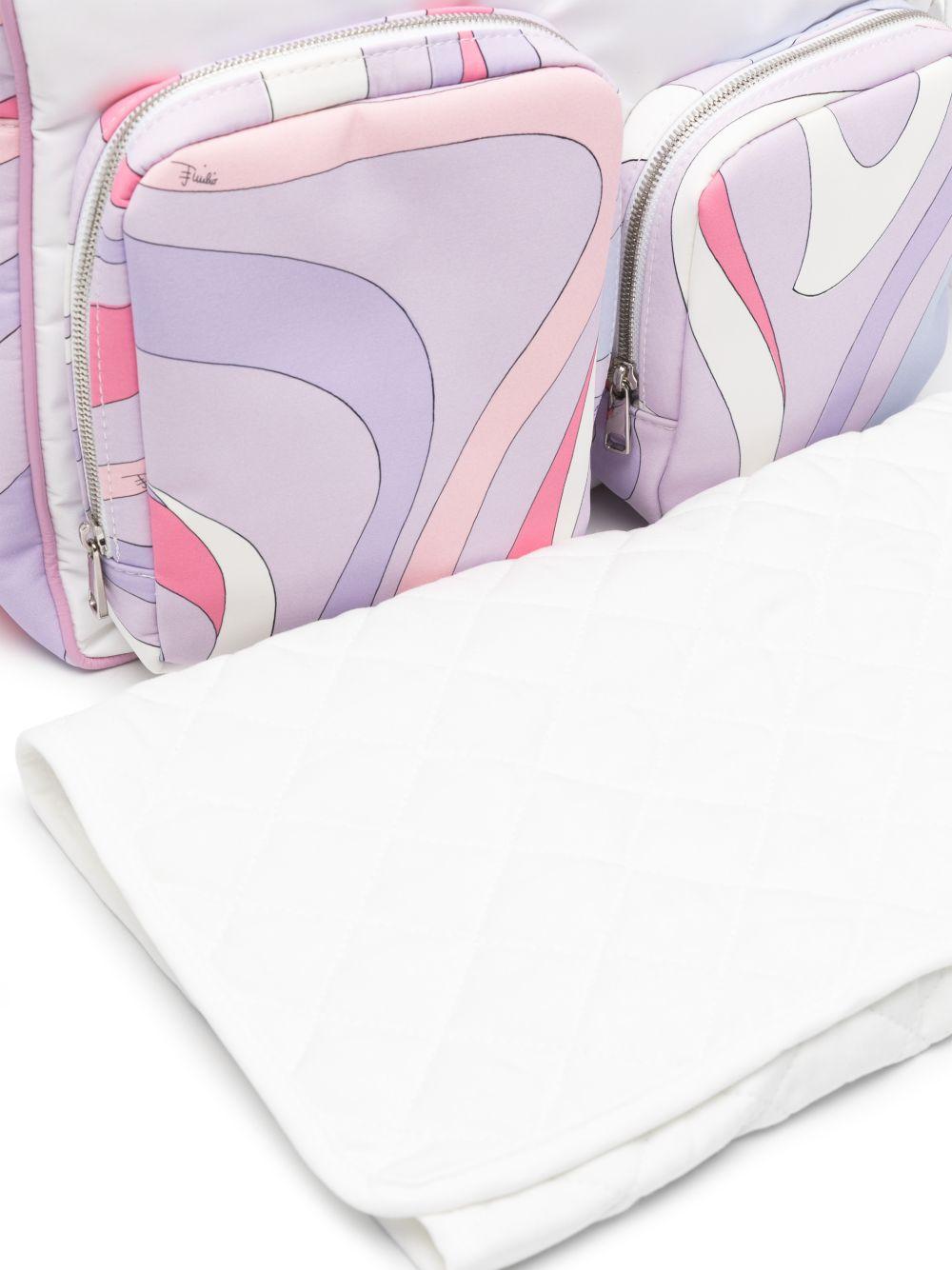 Borsa fasciatoio per neonata Pucci Junior viola con stampa grafica all - over - Rubino Kids