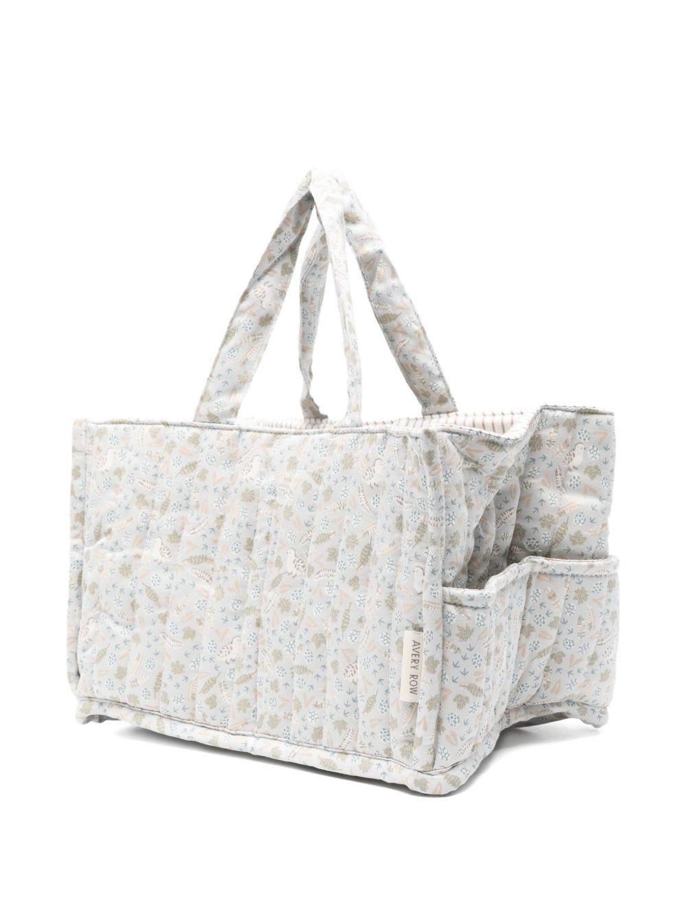 Borsa fasciatoio per neonati Avery Row bianco trapuntata con stampa del logo - Rubino Kids
