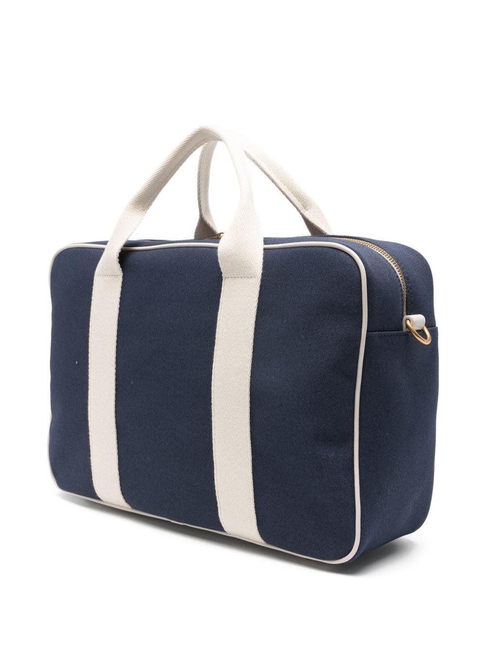 Borsa fasciatoio per neonati Balmain Kids blu con finiture a contrasto - Rubino Kids