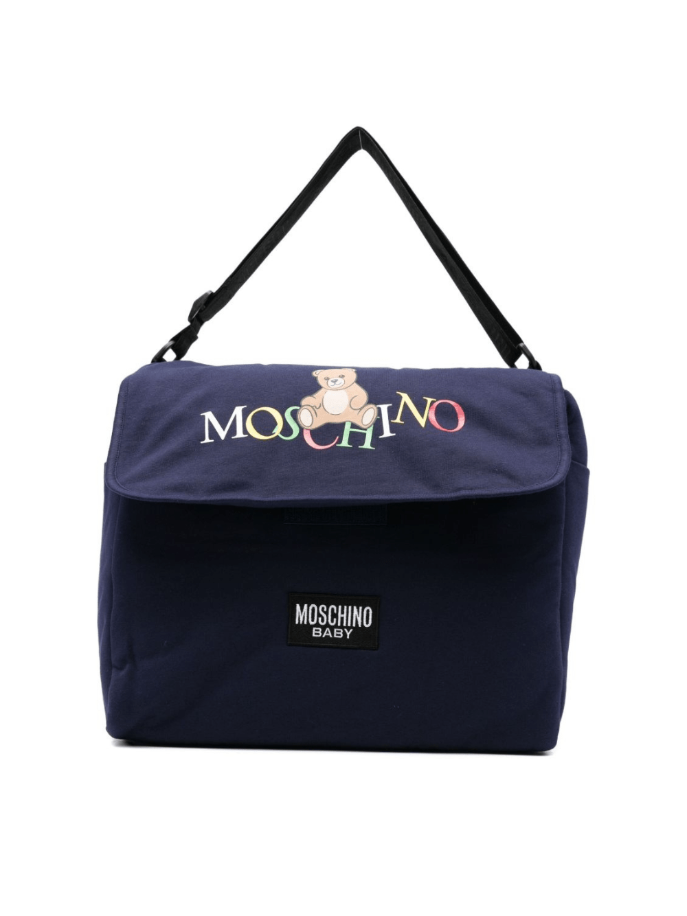 Borsa fasciatoio per neonati Moschino Kids blu con stampa logo - Rubino Kids