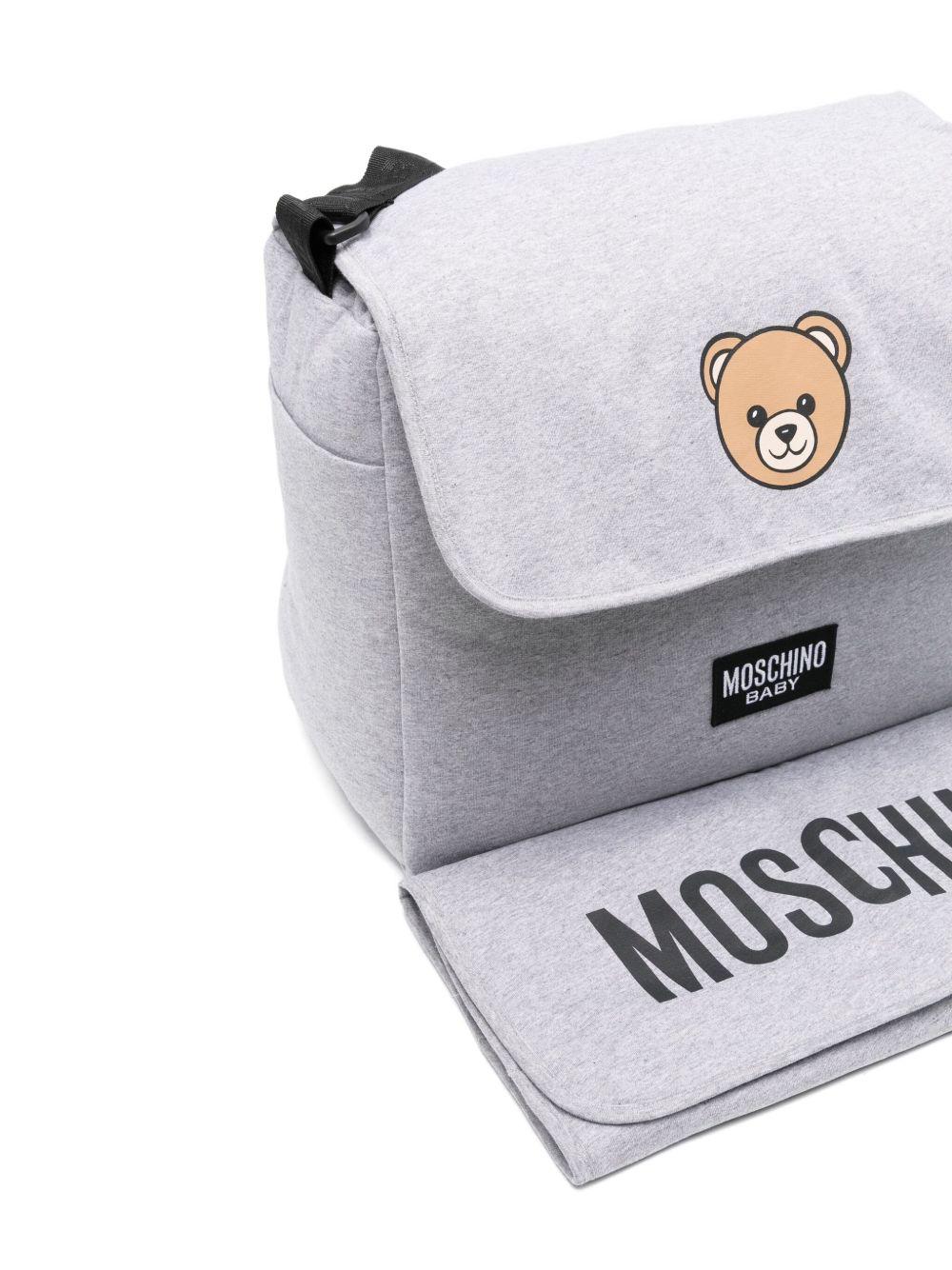 Borsa fasciatoio per neonati Moschino Kids grigio con stampa Teddy Bear - Rubino Kids
