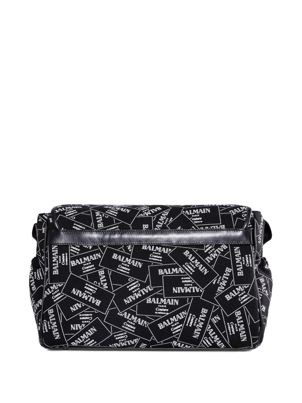 Borsa fasciatoio per neonato Balmain Kids nera con stampa - Rubino Kids