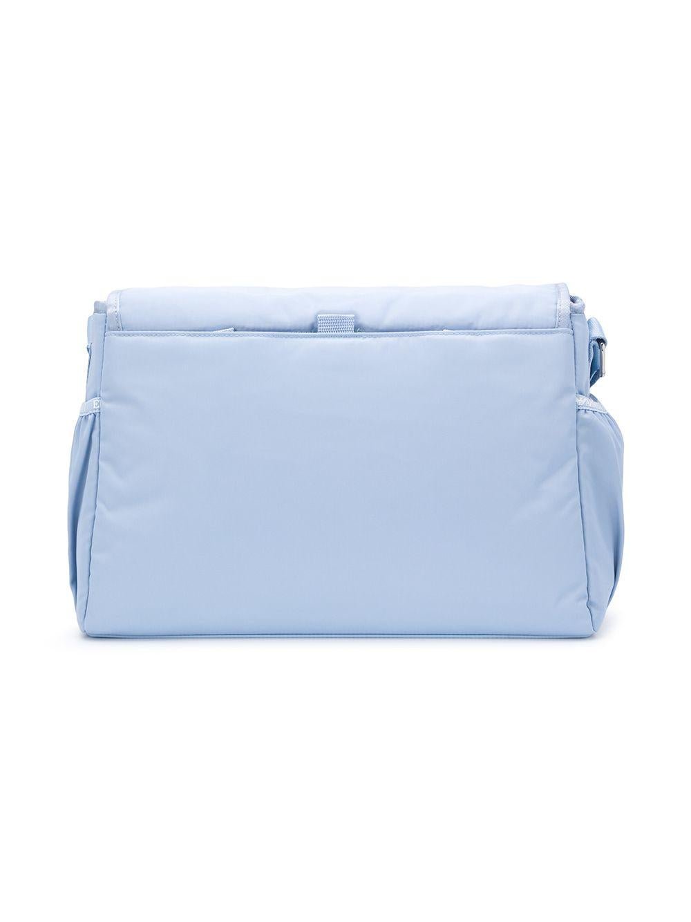 Borsa fasciatoio per neonato Emporio Armani Kids azzurro con applicazione logo - Rubino Kids