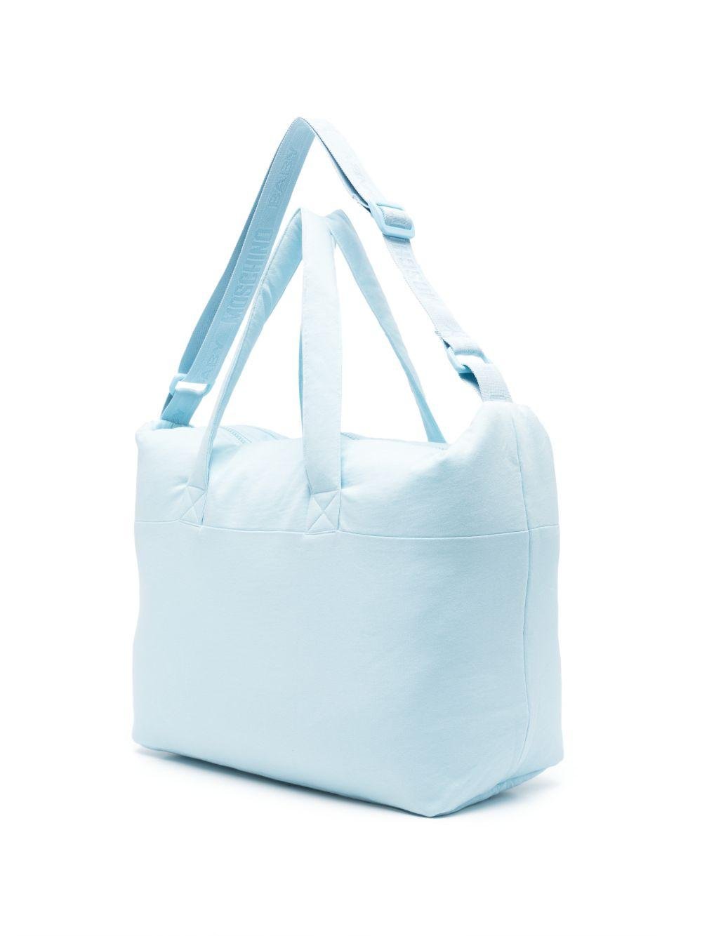 Borsa fasciatoio per neonato Moschino Kids azzura con applicazione orsetto - Rubino Kids