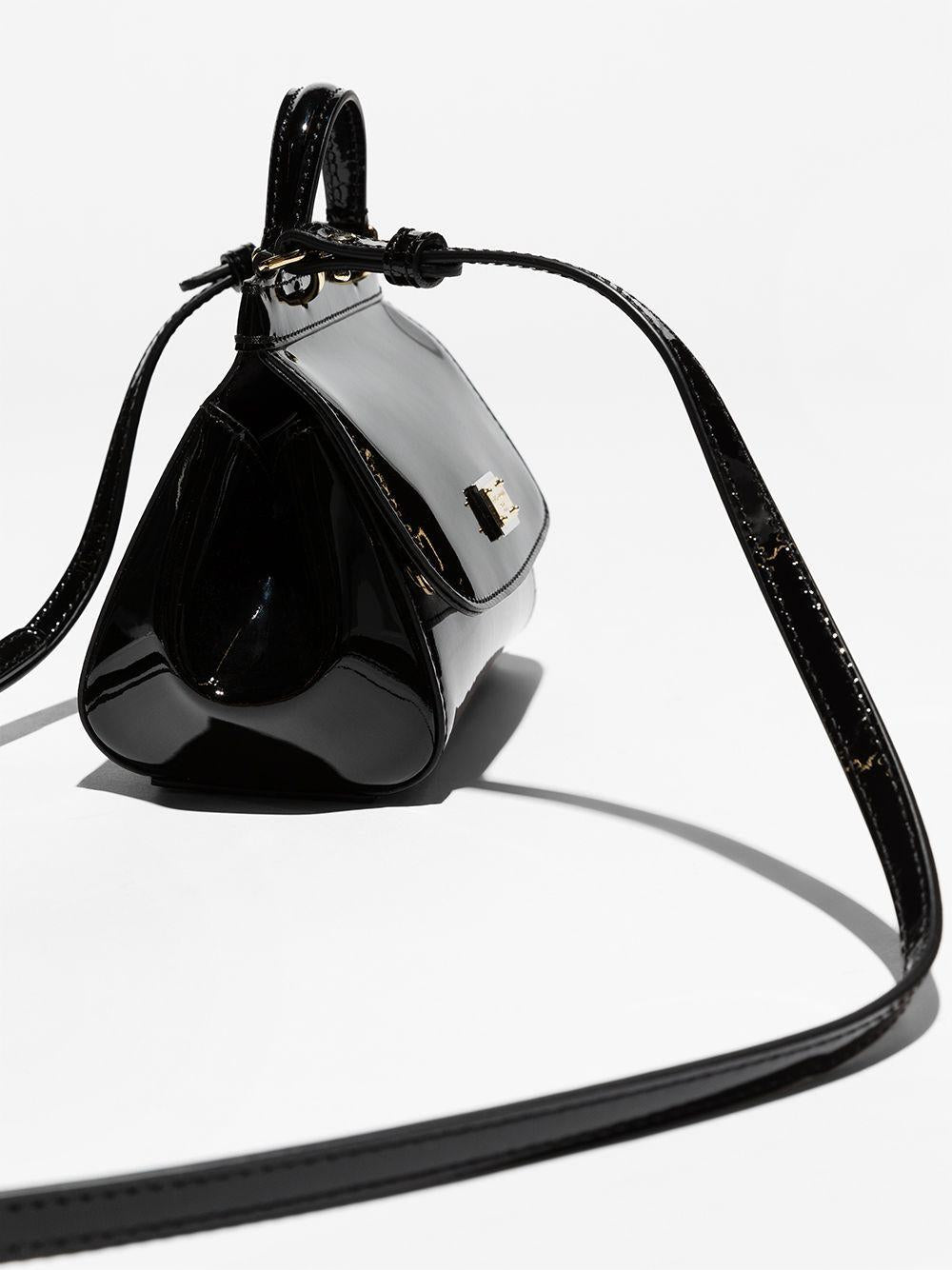 Borsa per bambina Dolce & Gabbana Kids nera con placca con logo - Rubino Kids