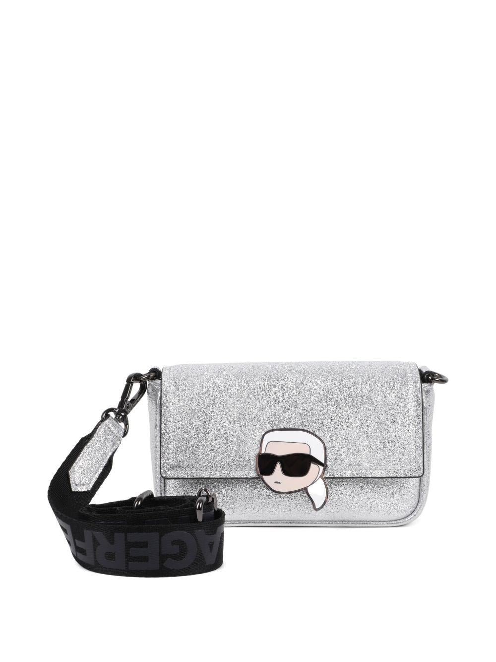Borsa per bambina Karl Lagerfeld Kids argento con applicazioni glitterate - Rubino Kids