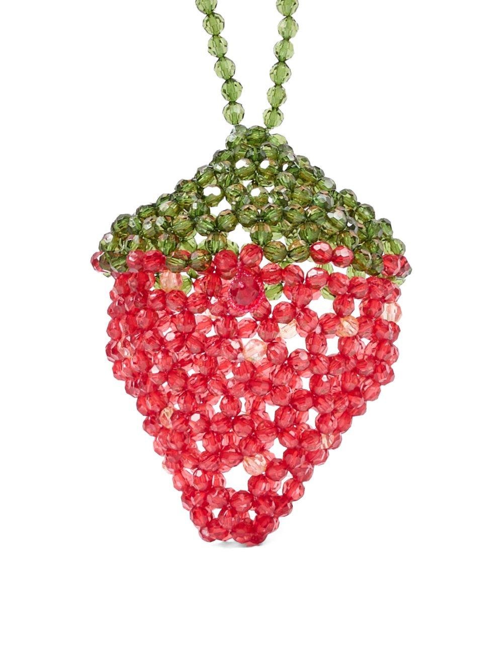 Borsa per bambina Konges Sløjd rossa a forma di fragola - Rubino Kids