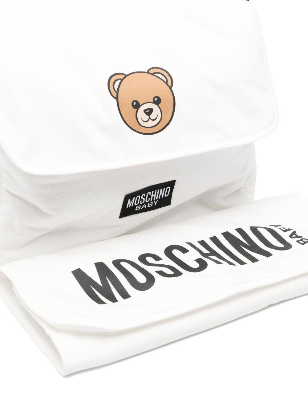 Borsa per neonati Moschino Kids bianca con stampa Teddy Bear - Rubino Kids