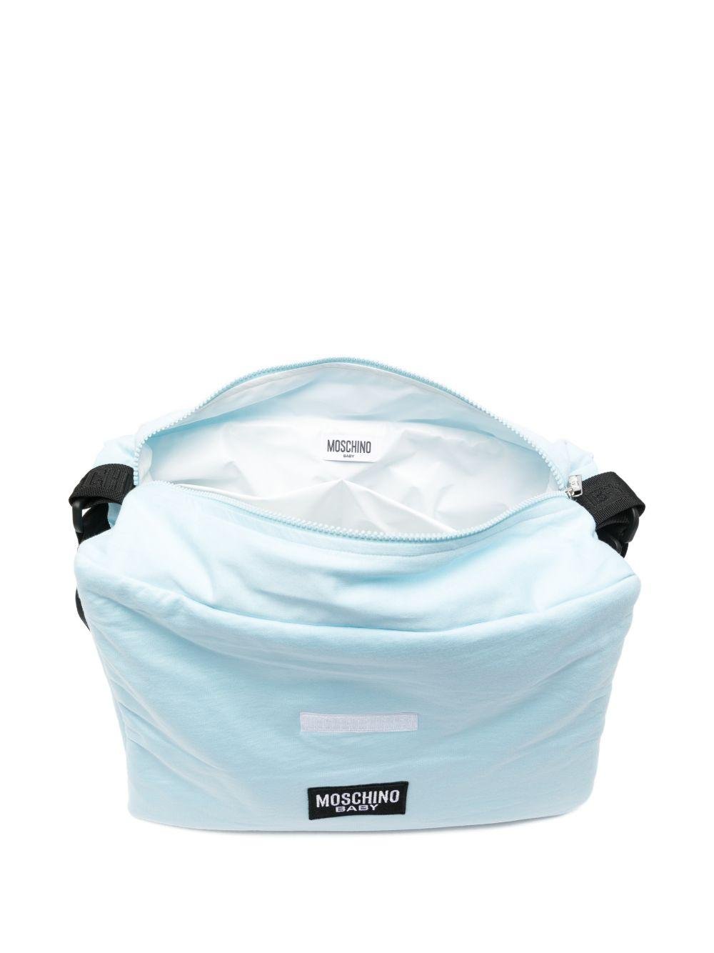 Borsa per neonato Moschino Kids azzurro con stampa Teddy Bear - Rubino Kids