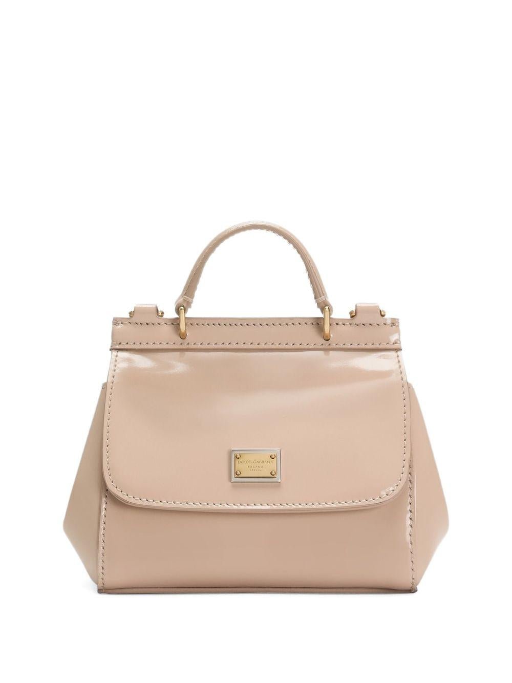 Borsa Sicily per bambina Dolce & Gabbana Kids beige in pelle - Rubino Kids