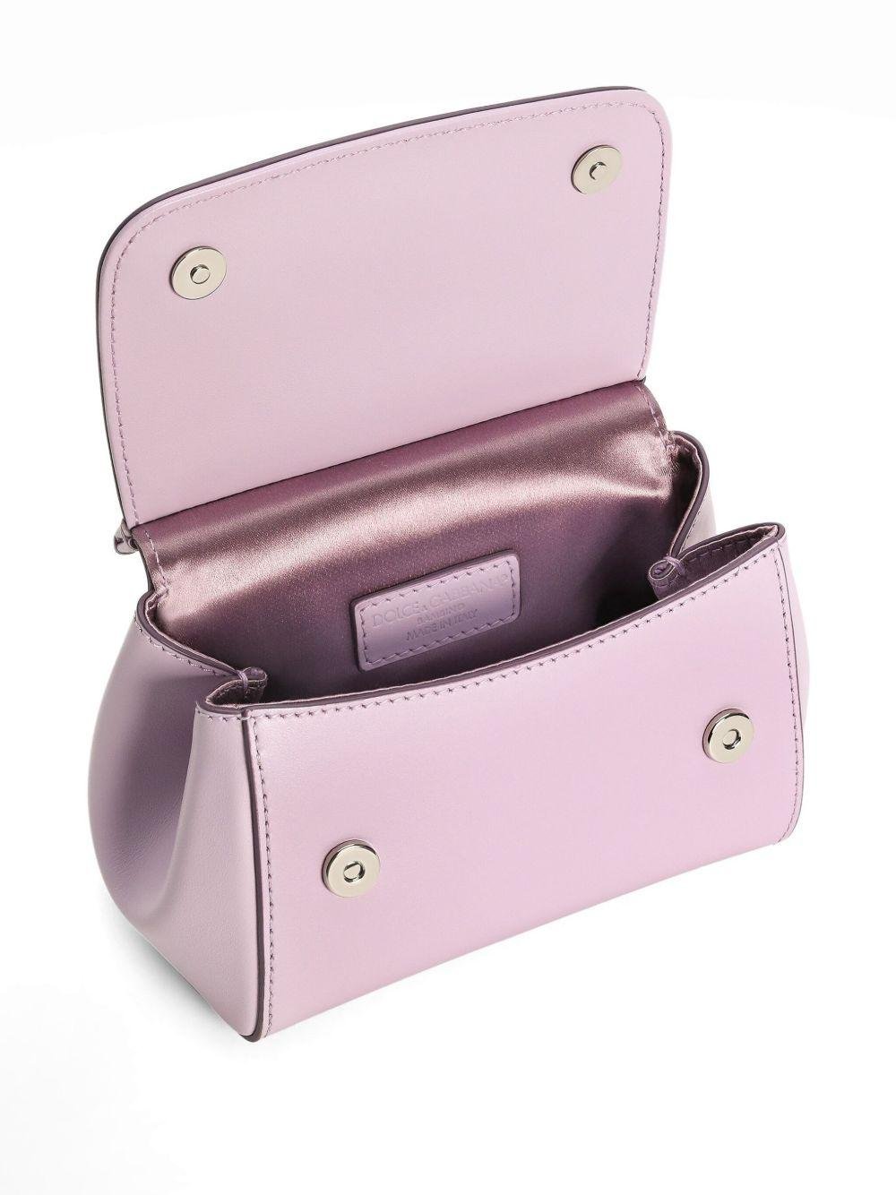 Borsa Sicily per bambina Dolce & Gabbana Kids viola con decorazione con strass - Rubino Kids