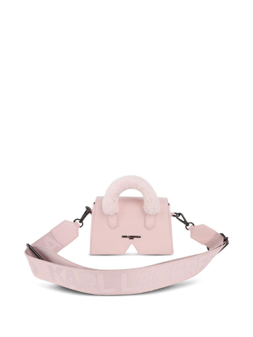 Borsa tote per bambina Karl Lagerfeld Kids rosa con stampa logo - Rubino Kids