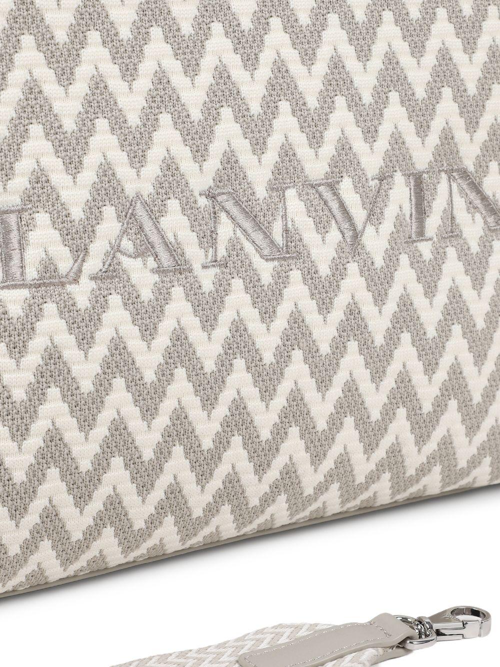 Borsa tote per bambina Lanvin Enfant grigia con motivo a zig - zag - Rubino Kids