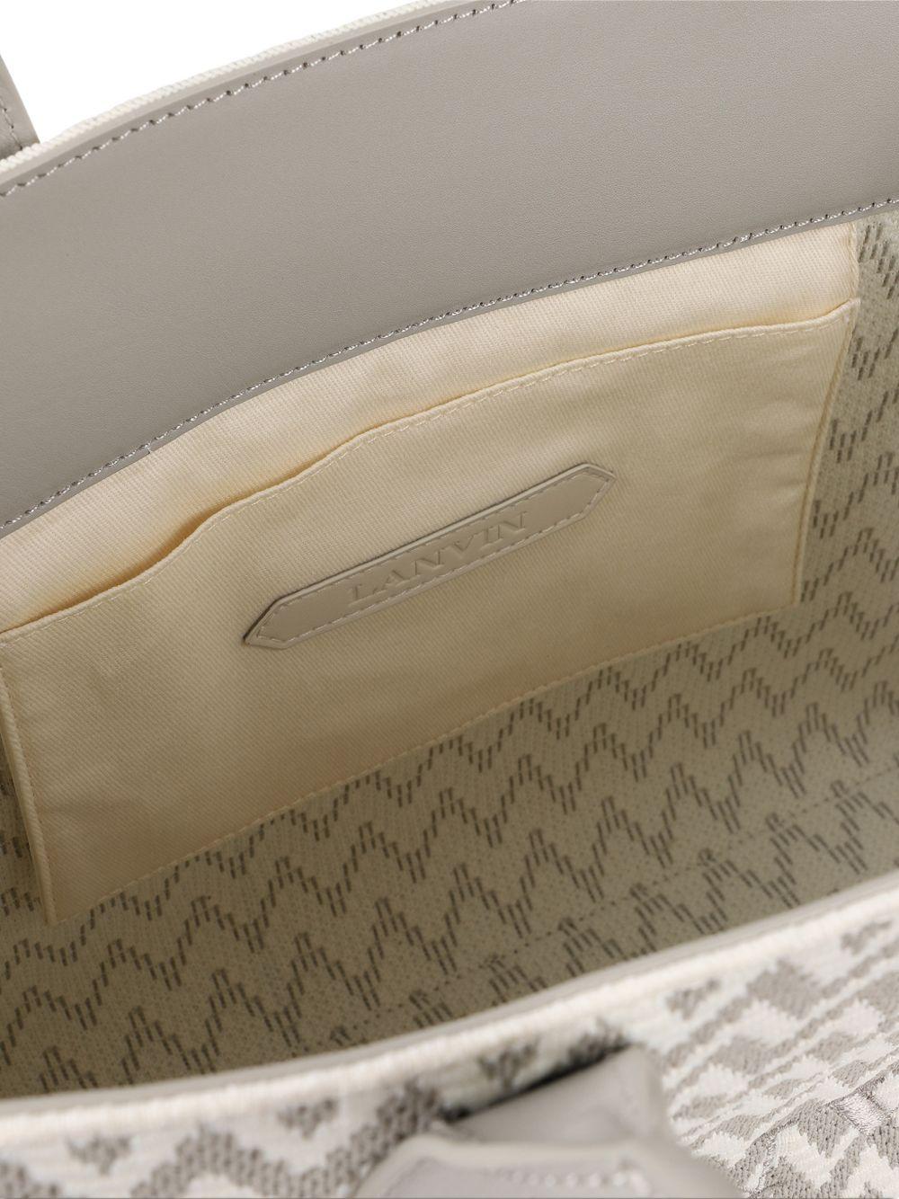 Borsa tote per bambina Lanvin Enfant grigia con motivo a zig - zag - Rubino Kids