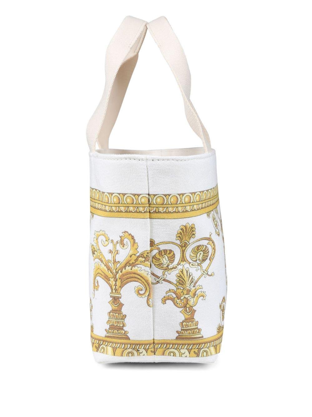 Borsa tote per bambina Versace Kids bianco con motivo con testa di Medusa - Rubino Kids