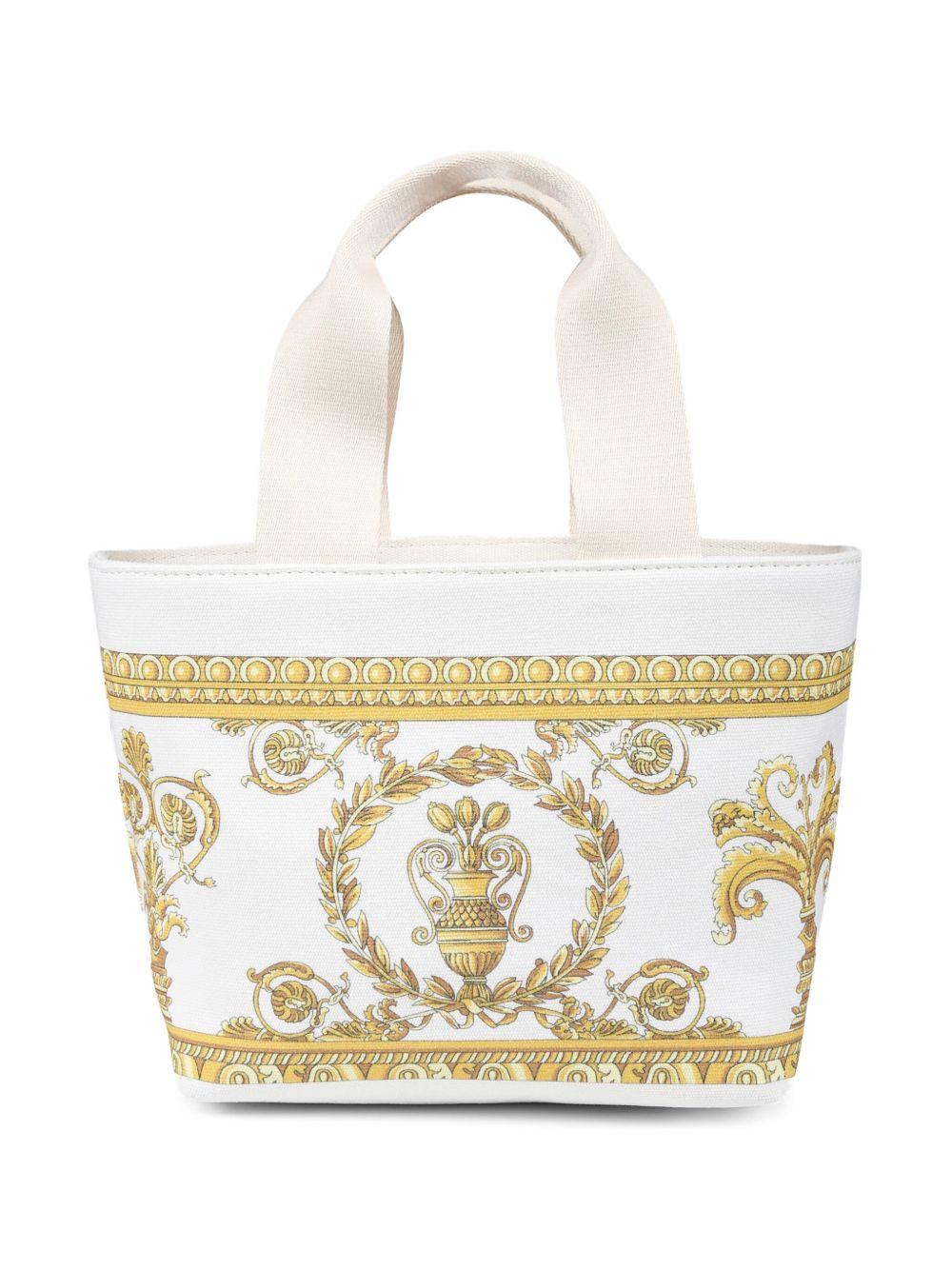 Borsa tote per bambina Versace Kids bianco con motivo con testa di Medusa - Rubino Kids