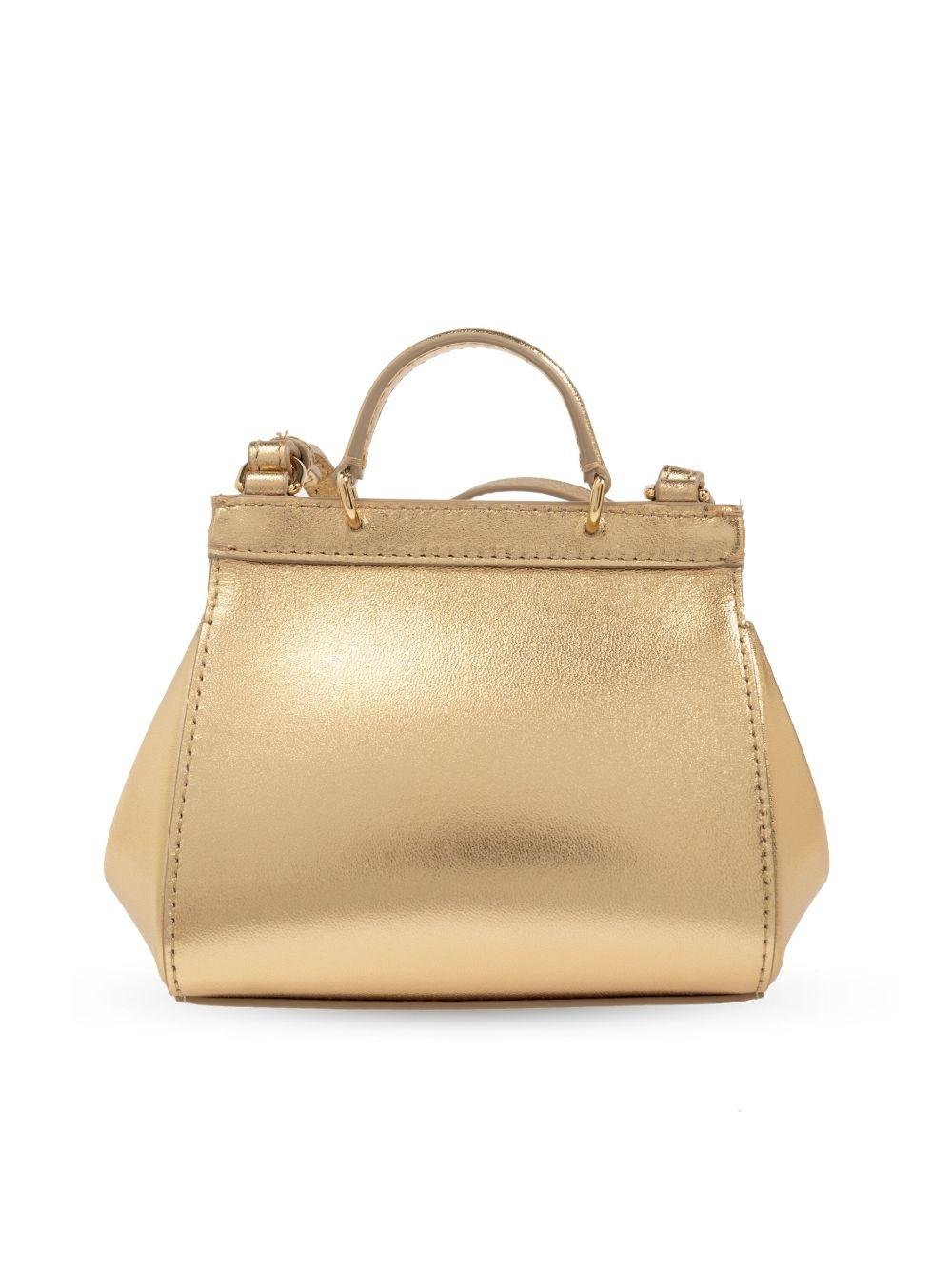 Borsa tote Sicily mini per bambina Dolce & Gabbana Kids color oro metallizzata - Rubino Kids