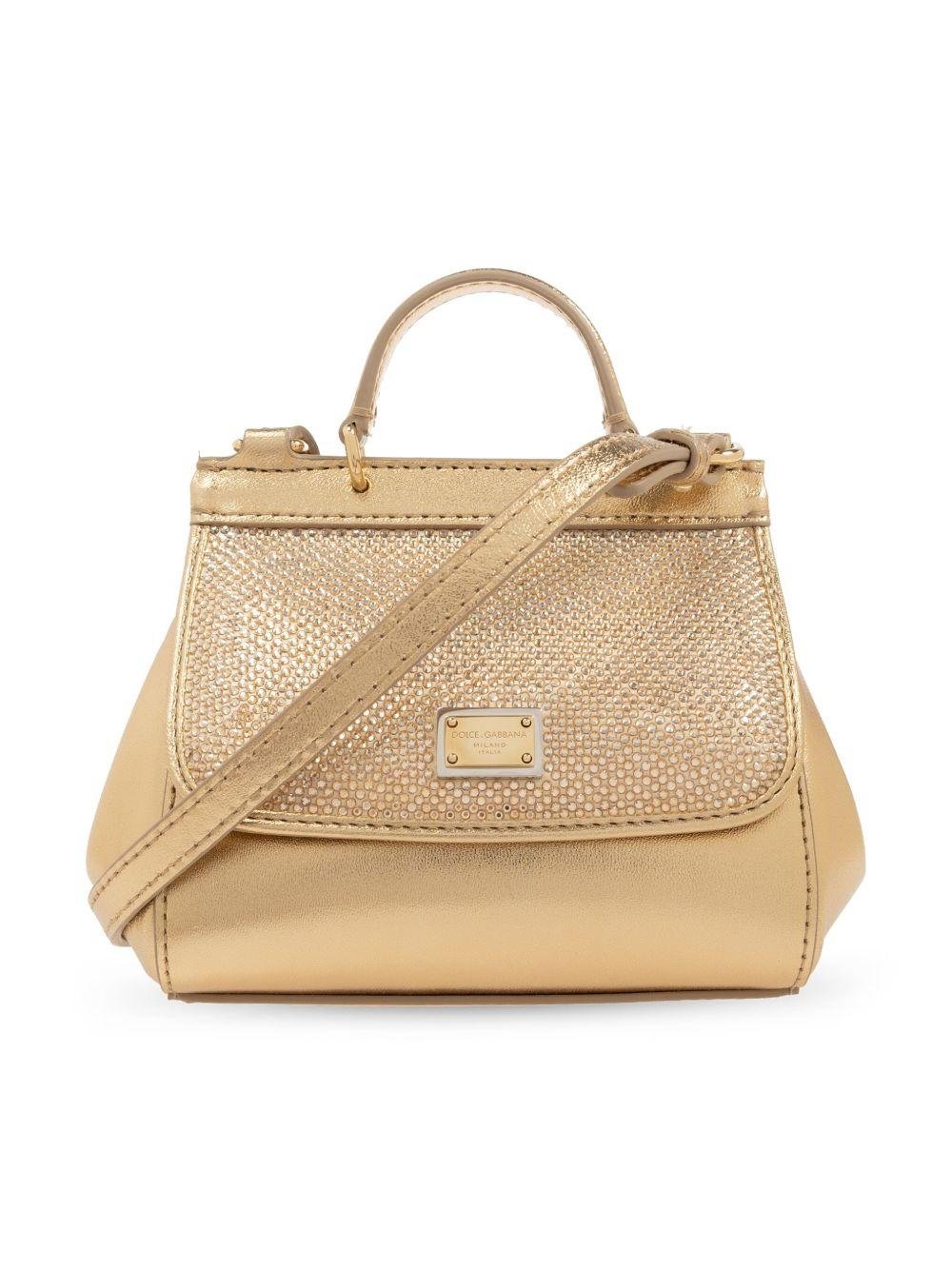 Borsa tote Sicily mini per bambina Dolce & Gabbana Kids color oro metallizzata - Rubino Kids