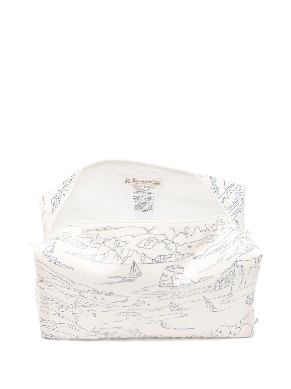 Borsa trousse per neonati Bonpoint bianca con stampa grafica all - over - Rubino Kids