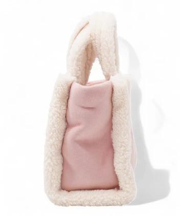 Borsa Vanity Mini per bambina MC2 Saint Barth Kids rosa con dettaglio shearling - Rubino Kids