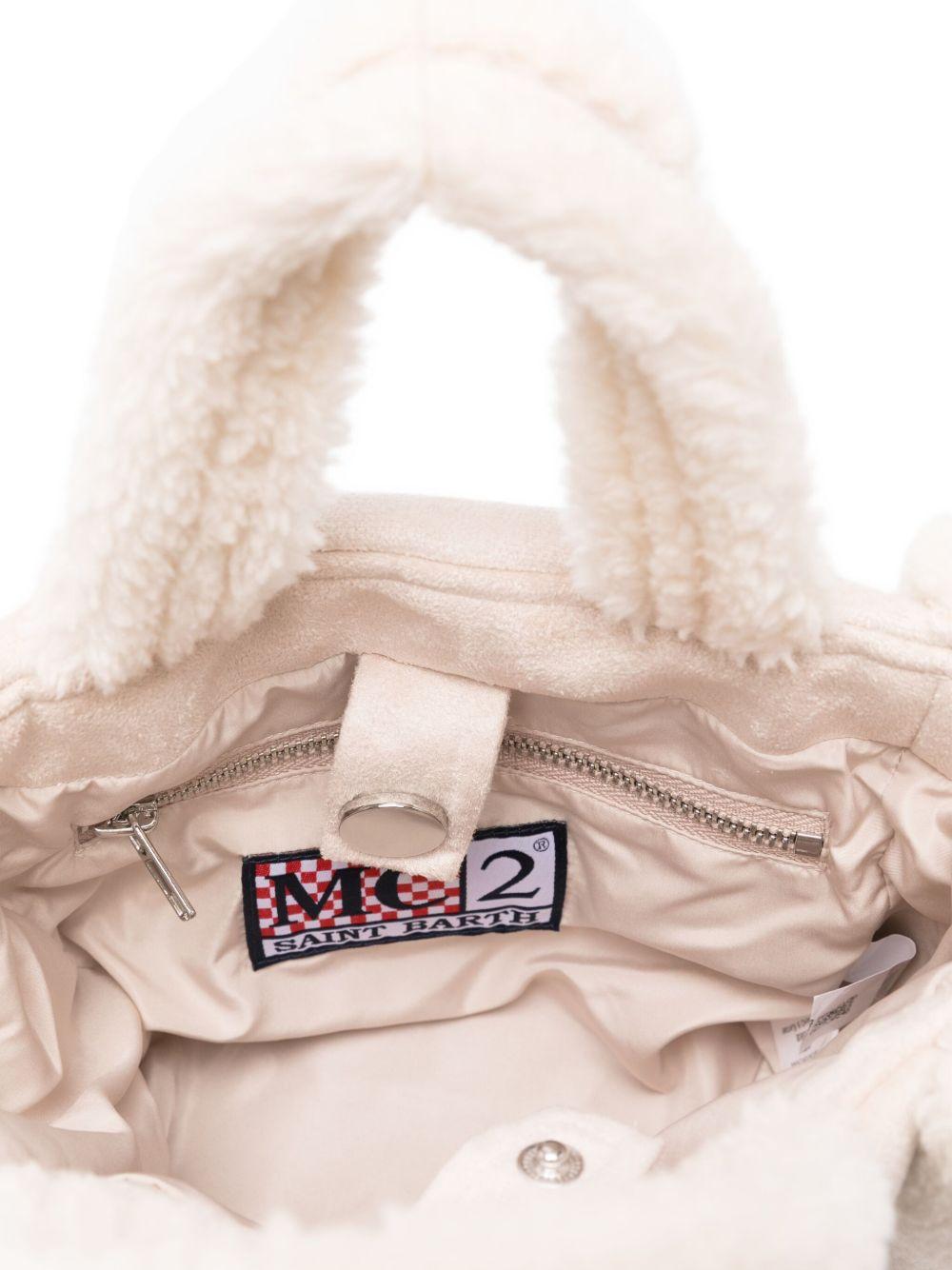 Borsa Vanity per bambina MC2 Saint Barth Kids beige con rivestimento in shearling - Rubino Kids
